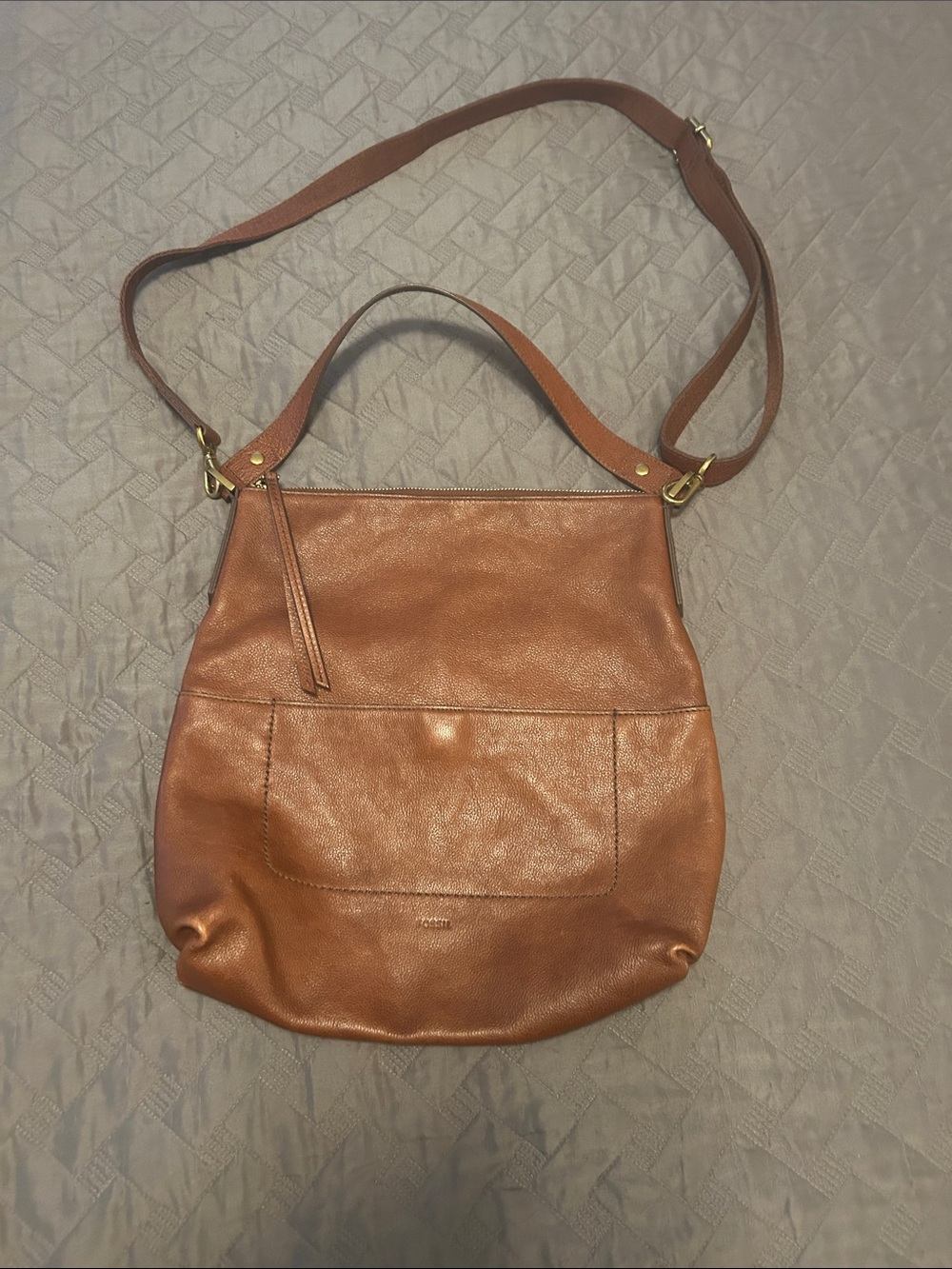 Fossil crossbody shoulder bag brown leather